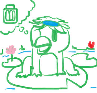 25.06.10 Kappa with lilypad and pickle - Faustiness